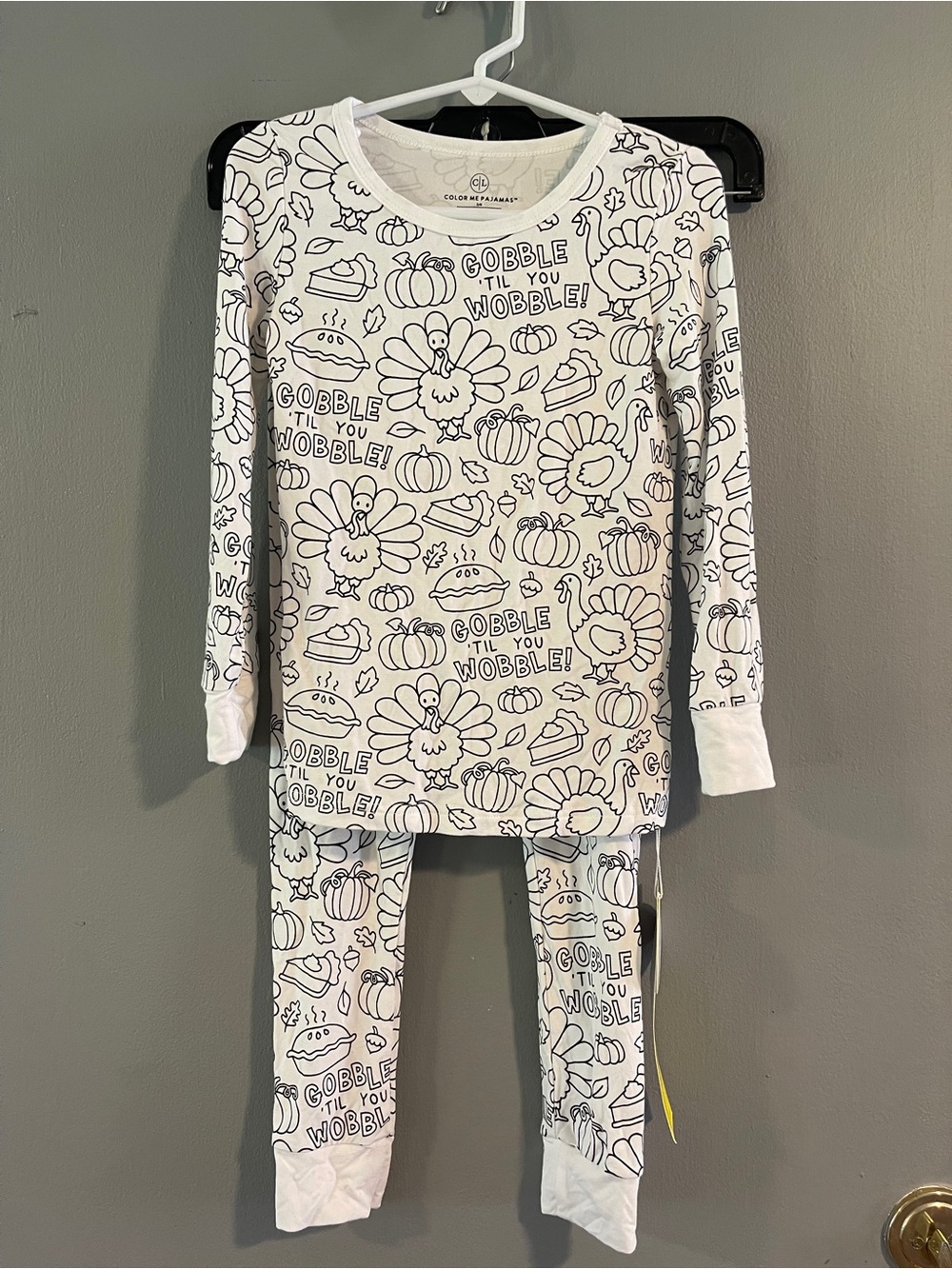 Caden Lane ColorMe Pajama Set "Gobble to You Wobble" Size 5/6